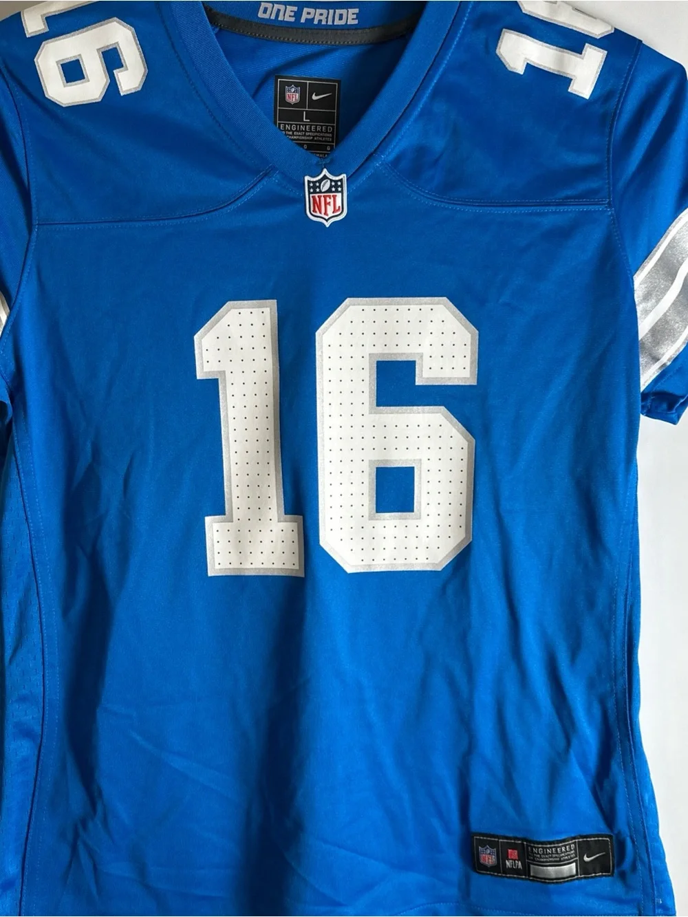 NFL Detroit Lions Jarred Goff #16 Kids Nike Football Jersey with White Numbers